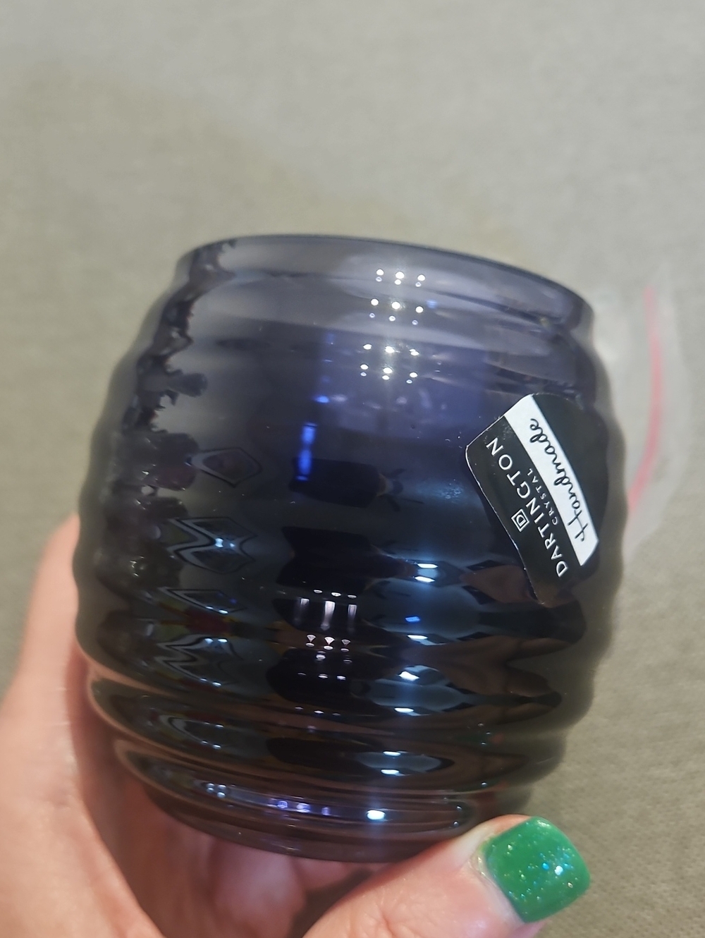 Dartington Beehive Amethyst Purple Glass Tea Light Holder New/unused